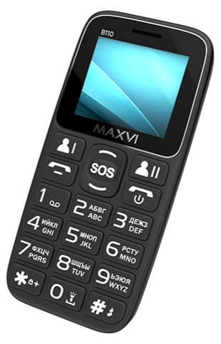 Мобильный телефон MAXVI B110, 32 Мб, Черный, Dual mini-SIM детальное изображение - 6