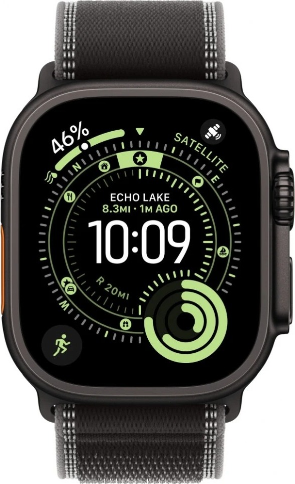 Умные часы Apple Watch Ultra 3 49 мм, Black Titanium Case with Black/Charcoal Trail Loop, Черный уголь (M/L) детальное изображение - 2