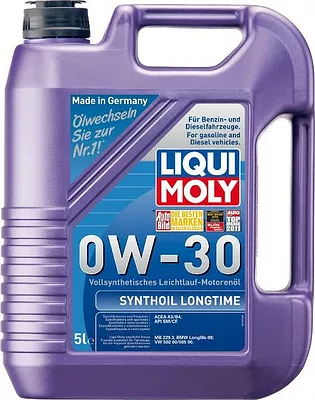 Моторное масло Liqui Moly Synthoil Longtime 0W-30, 8977/1172, 5 л  детальное изображение - 1