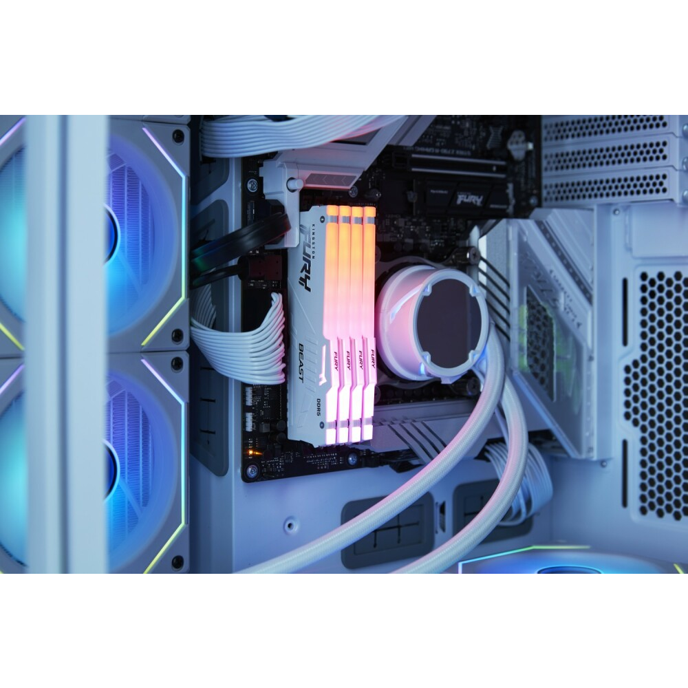 Оперативная память Kingston Fury Beast White RGB DDR5 5200MHz, KF552C40BWAK2-64, 2x32 Гб KIT, 64 Гб детальное изображение - 4