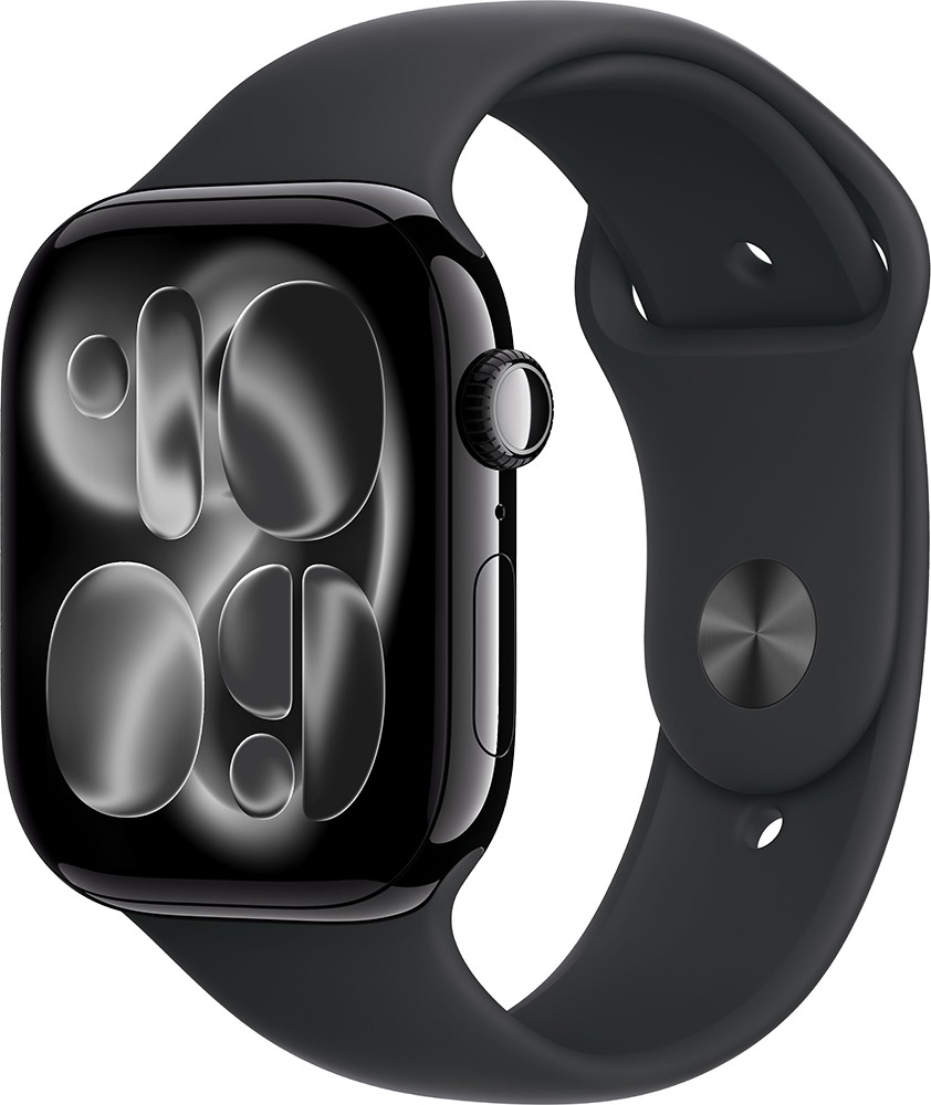 Умные часы Apple Watch Series 11 46 мм, Jet Black Aluminium Case with Black Sport Band, GPS, Черный детальное изображение - 1