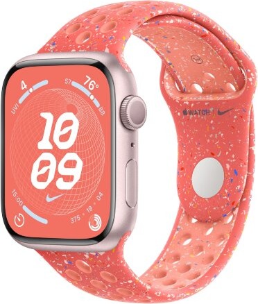 Умные часы Apple Watch Series 9 Pink Aluminum Case GPS + Cellular with Nike Sport Band Magic Ember, 41 mm, Магический уголек детальное изображение - 1
