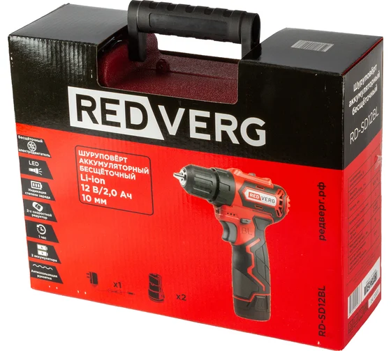 Аккумуляторная дрель-шуруповерт REDVERG RD-SD12BL 6679855, 12 В, 36 Нм, 2 А·ч детальное изображение - 6
