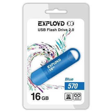 USB Flash накопитель Exployd 570 16 ГБ, синий детальное изображение - 1