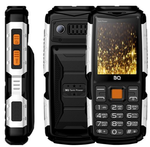 Мобильный телефон BQ 2430 Tank Power, 32 Мб, Черный/Серебристый, Dual micro-SIM детальное изображение - 2