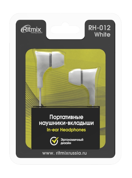 Проводные наушники Ritmix RH-012, Белый детальное изображение - 2