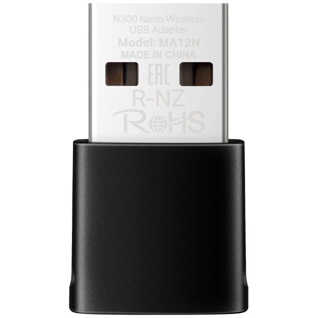 Wi-Fi адаптер Mercusys MA12N, Wi-Fi 4, Черный детальное изображение - 1