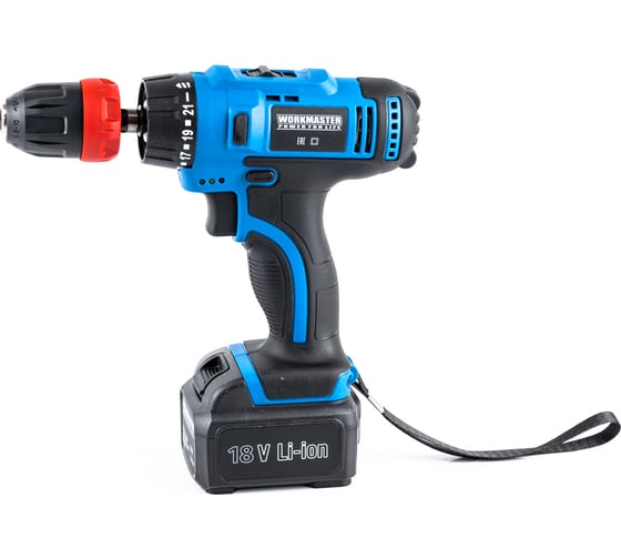Аккумуляторная дрель-шуруповерт WorkMaster АШ-18ЛМ, 18 В, 28 Нм, 1,5 А·ч детальное изображение - 8