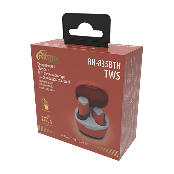 Беспроводные наушники Ritmix RH-835BTH, Красный детальное изображение - 2