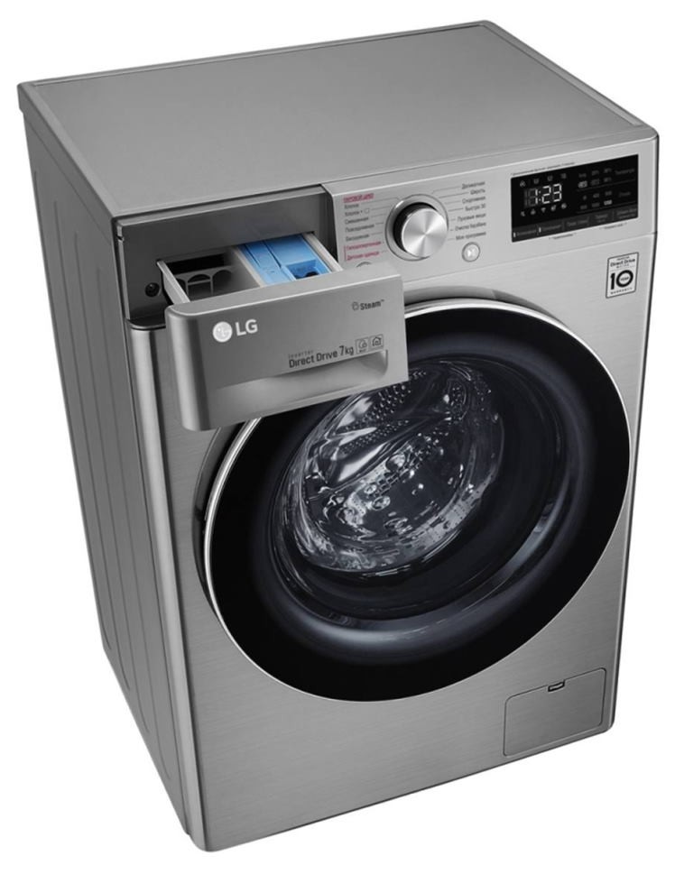 Стиральная машина LG AI DD F2V5HS2S, Серебристый детальное изображение - 5