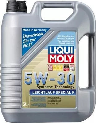 Моторное масло Liqui Moly Leichtlauf Special F 5W-30, 5 л детальное изображение - 1