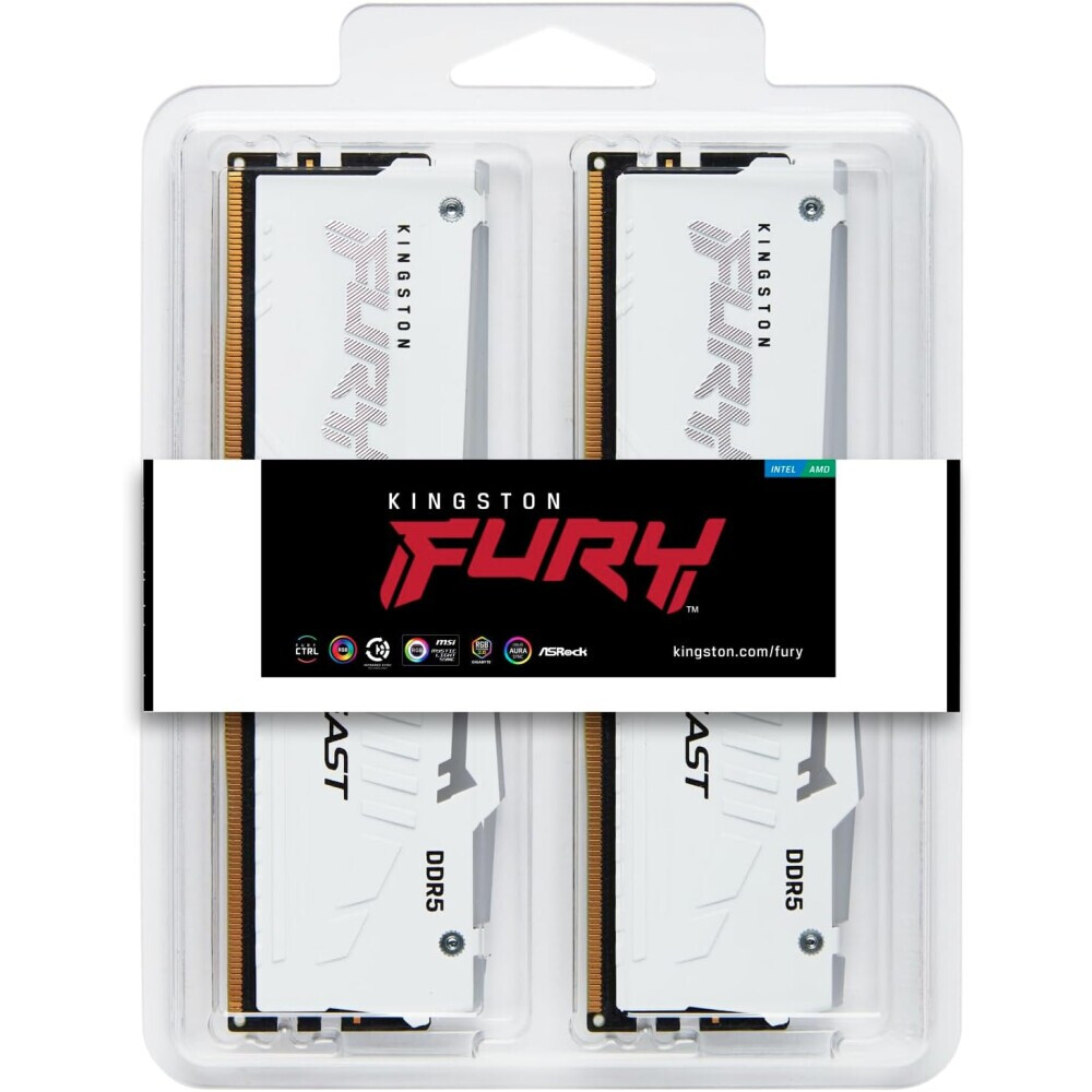 Оперативная память Kingston Fury Beast White DDR5 6000MHz, KF560C30BWAK2-32, 2x16 Гб KIT, 32 Гб детальное изображение - 3