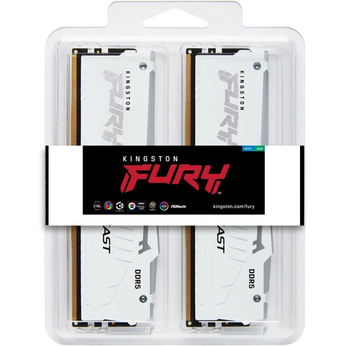 Оперативная память Kingston Fury Beast White DDR5 6000MHz, KF560C30BWAK2-32, 2x16 Гб KIT, 32 Гб №3