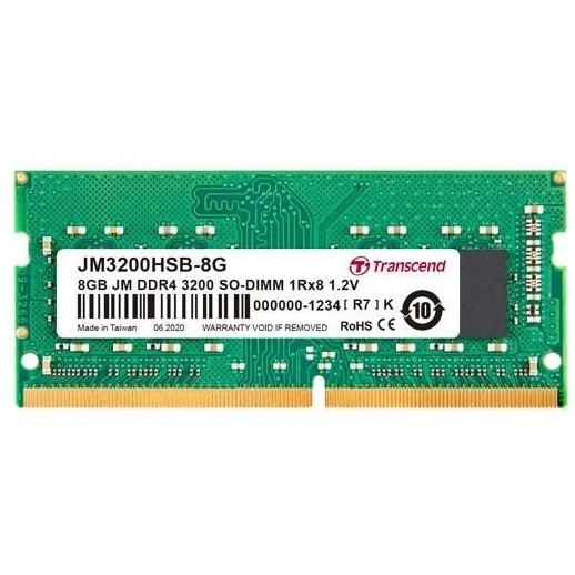 Оперативная память Transcend SO-DIMM DDR4 3200MHz, JM3200HSB-8G, 8 Гб детальное изображение - 1