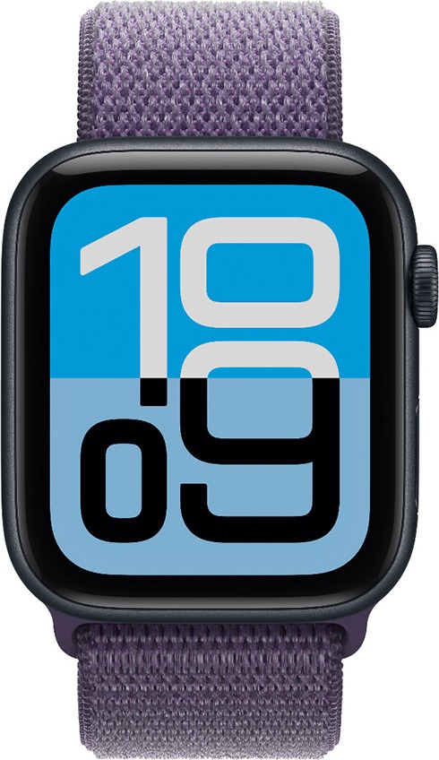 Умные часы Apple Watch SE 3 44 мм, GPS, Midnight Aluminium Case with Purple Fog Sport Loop, Полуночный черный/Лиловый туман детальное изображение - 2