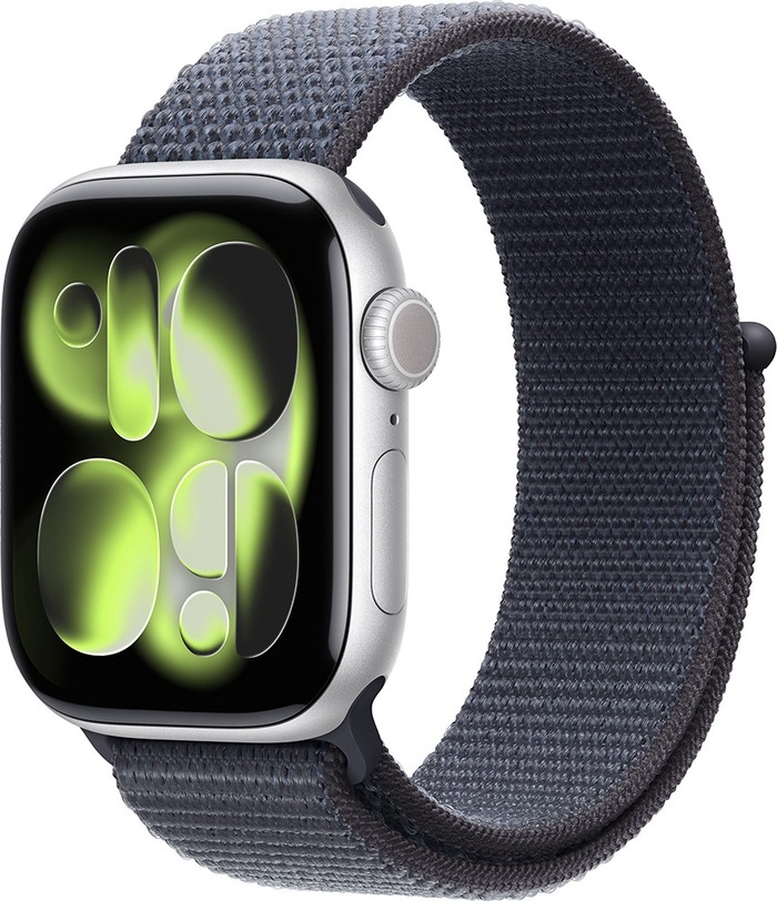 Умные часы Apple Watch Series 11 42 мм, Silver Aluminium Case with Anchor Blue Sport Loop, GPS + Cellular, Голубой №1