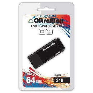 USB Flash накопитель OltraMax 240 64 ГБ, черный детальное изображение - 1