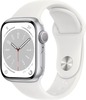 Умные часы Apple Watch Series 8 White Aluminum, White Sport Band 41 мм, Серебристый вариант - 1