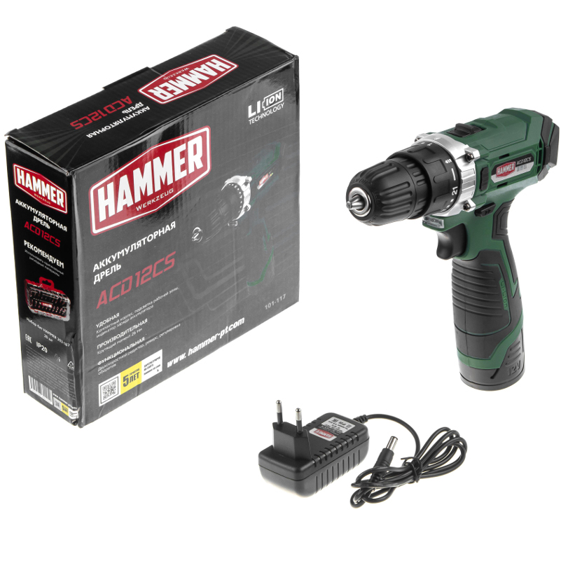 Аккумуляторная дрель-шуруповерт Hammer Flex ACD12CS 645151, 12 В, 26 Нм, 1,5 А·ч  детальное изображение - 5