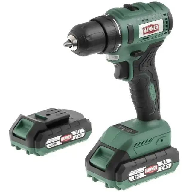 Аккумуляторная дрель-шуруповерт Hammer ACD18BL 824164, 18 В, 50 Нм, 2 А·ч  детальное изображение - 1