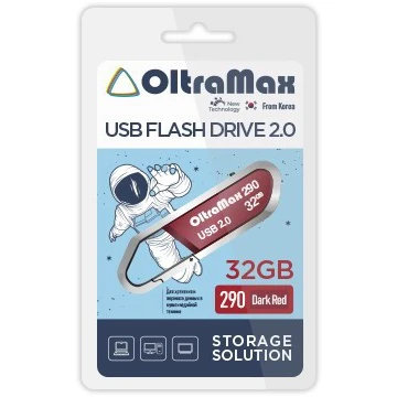 USB Flash накопитель OltraMax 290 32 ГБ, красный детальное изображение - 1