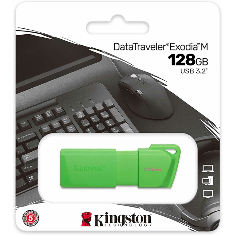 USB Flash накопитель Kingston DataTraveler Exodia M Neon (KC-U2L128-7LG) 128 ГБ, зеленый детальное изображение - 4