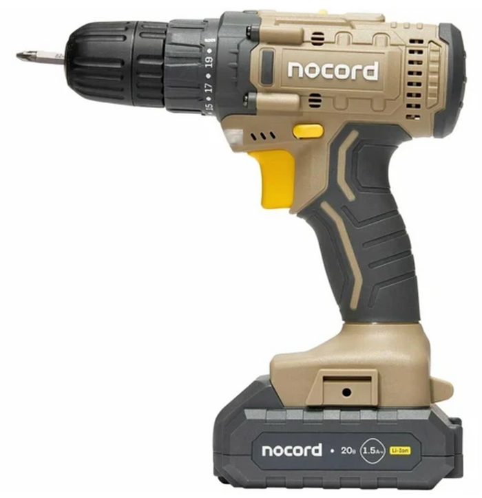 Аккумуляторная дрель-шуруповерт Nocord NCD-12.2.20.C 900194.NCD-12.2.20.C-2, 21 В, 60 Нм, 2 А·ч  №1