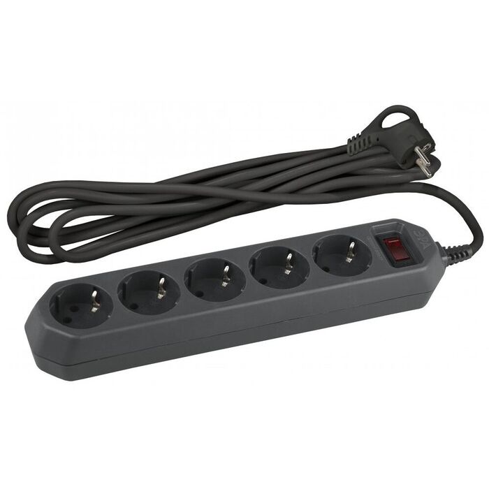 Сетевой фильтр ЭРА USF-5ES-3M-B, 3 м, Черный №1