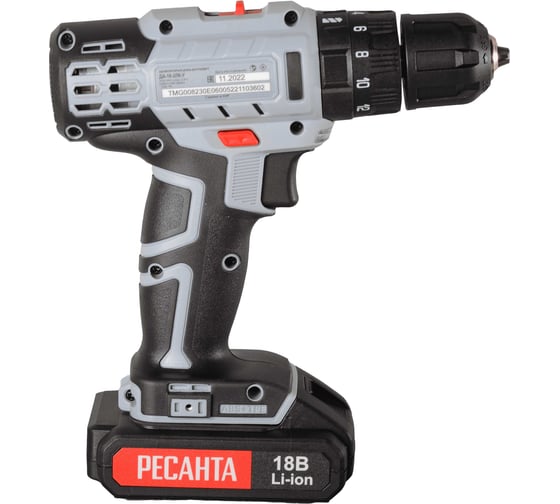 Аккумуляторная дрель-шуруповерт Ресанта ДА-18-2ЛК-У 75/14/6, 18 В, 50 Нм, 2 А·ч детальное изображение - 14