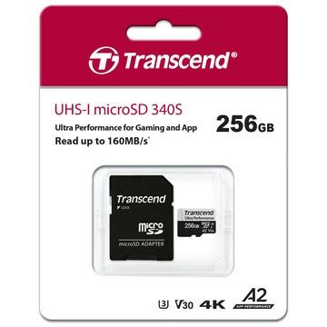 Карта памяти Transcend MicroSD + SD адаптер (TS256GUSD340S), 256 Гб детальное изображение - 2
