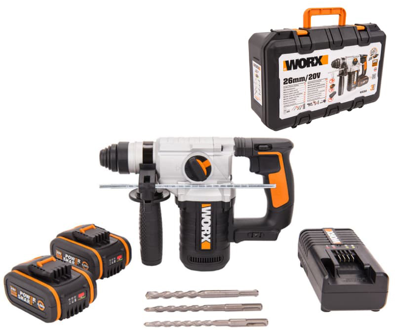 Аккумуляторный перфоратор WORX WX392, 2,2 Дж, 0-5000 уд/мин детальное изображение - 3
