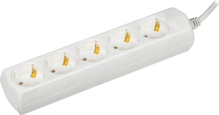 Сетевой удлинитель IEK WYP10-10-05-05-Z-G, 5 м, Белый №1