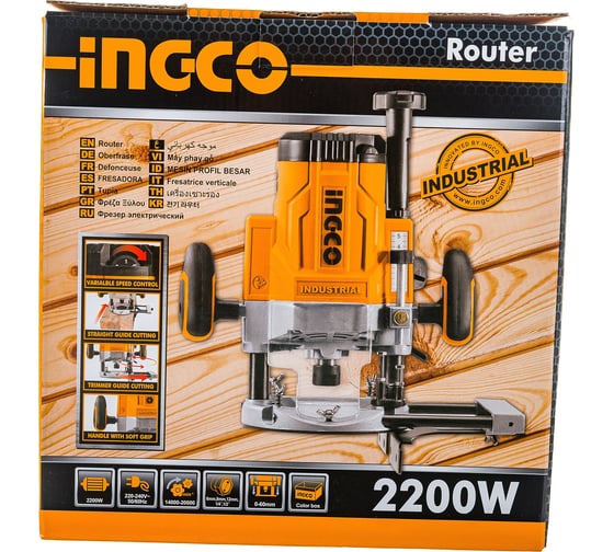 Фрезер INGCO INDUSTRIAL RT12008, 1200 Вт, Желтый детальное изображение - 8