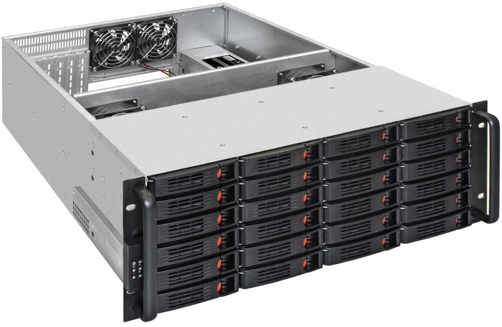 Серверный корпус ExeGate Pro 4U660-HS24/Redundant 2x1200W, 1200 Вт, Черный детальное изображение - 2