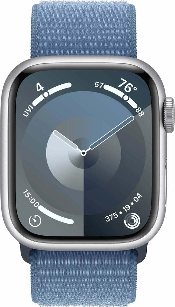 Умные часы Apple Watch Series 9 Silver Aluminium, Blue Sport Loop 45 мм, Зимний синий №2