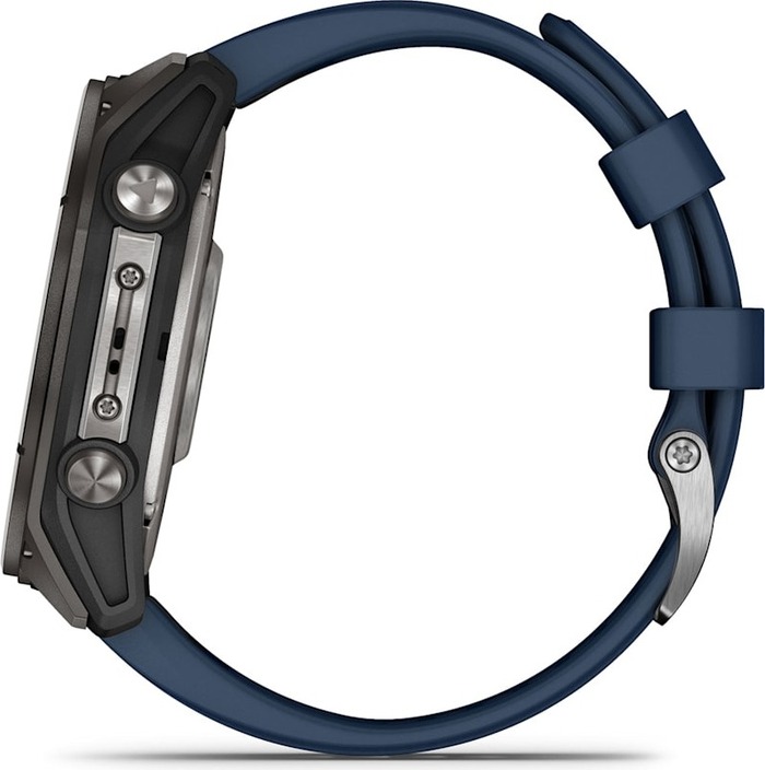 Смарт-часы Garmin Quatix 8 51 мм, AMOLED, Sapphire, Titanium, Синий силиконовый ремешок №8