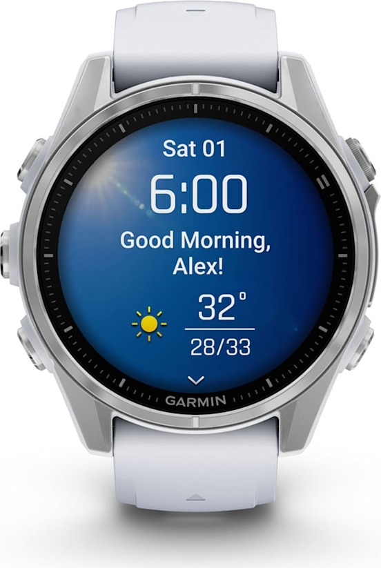 Смарт-часы Garmin Fenix 8 AMOLED 43 мм, Серебристый корпус, белый ремешок детальное изображение - 9