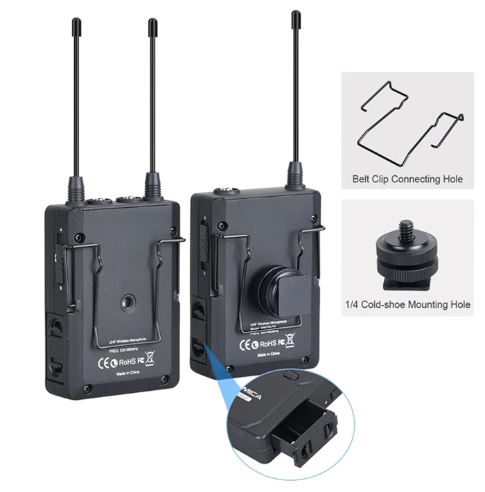 Радиосистема CoMica WM200C UHF (RX + TX), Черный №3
