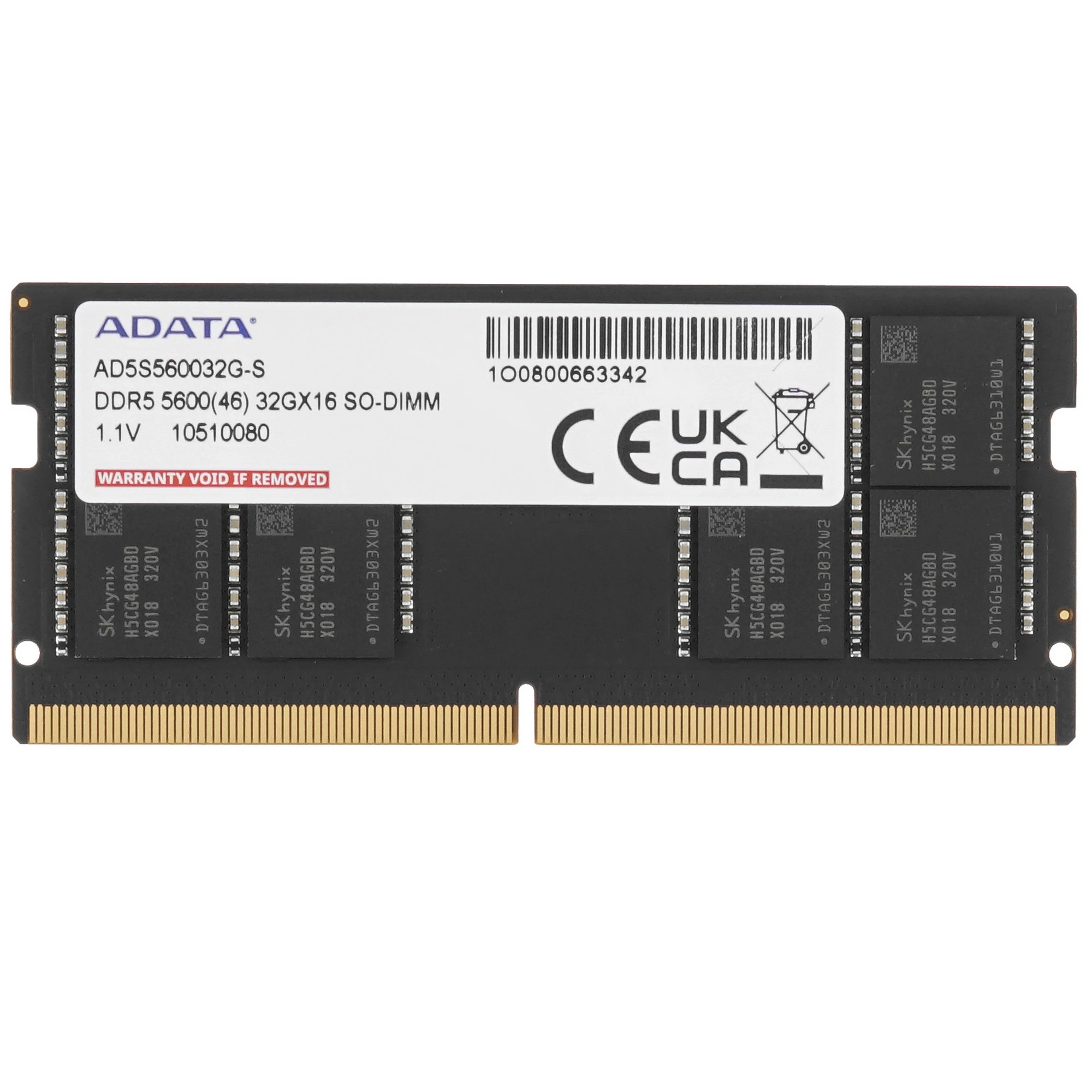 Оперативная память ADATA SO-DIMM DDR5 5600MHz, AD5S560032G-S, 32 Гб детальное изображение - 1