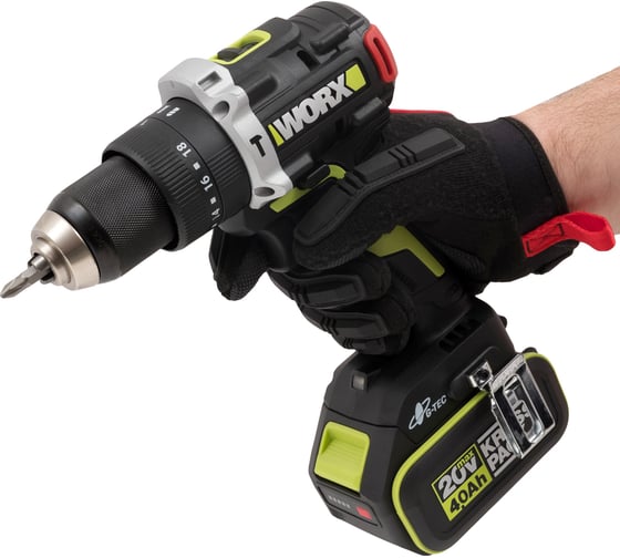 Аккумуляторная ударная дрель-шуруповерт WORX Professional WU373.2, 20 В, 95 Нм, 4 А·ч детальное изображение - 11