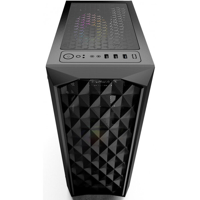 Корпус Powercase Diamond Mesh LED, Черный №5
