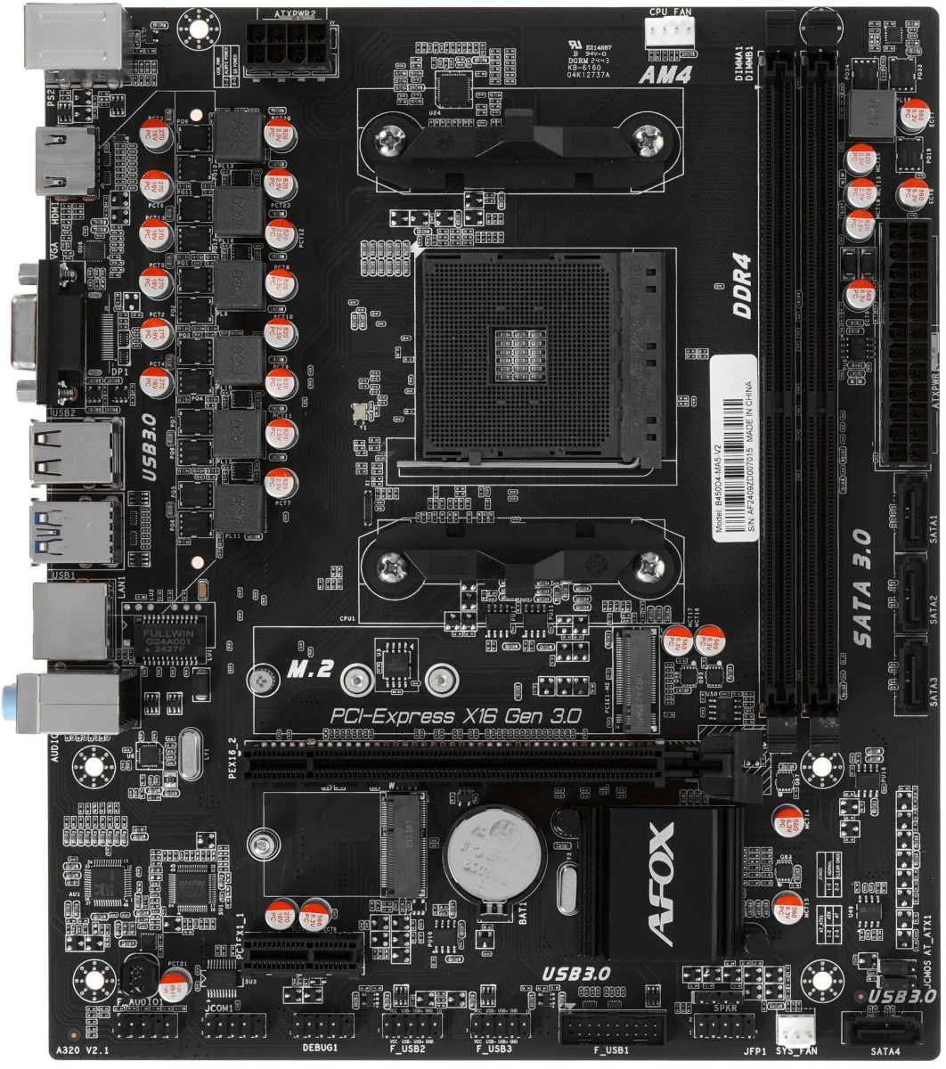 Материнская плата AFOX B450D4-MA5-V2 детальное изображение - 1