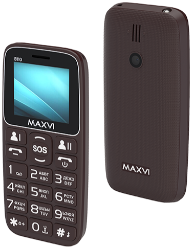 Мобильный телефон MAXVI B110, 32 Мб, Коричневый, Dual mini-SIM детальное изображение - 1