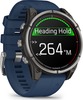 Смарт-часы Garmin Quatix 8 47 мм, AMOLED, Sapphire, Titanium, Синий силиконовый ремешок вариант - 3