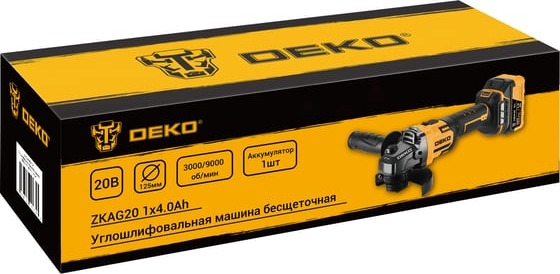 Углошлифовальная машина бесщеточная DEKO ZKAG20 084-1044, 125 мм, 9000 об/мин, 1200 Вт детальное изображение - 5