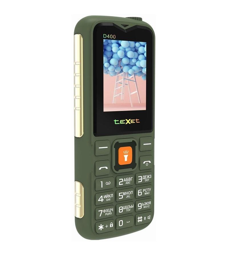 Мобильный телефон Texet TM-D400, 64 Мб, Зеленый, Dual micro-SIM детальное изображение - 4