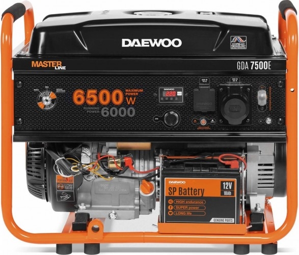 Генератор бензиновый DAEWOO GDA 7500E, 6 кВт, Оранжевый детальное изображение - 2