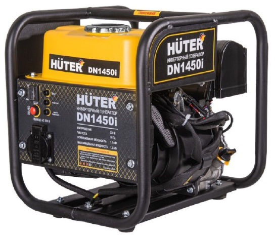 Генератор бензиновый HUTER DN1450i 64/10/17, 1.1 кВт, Черный детальное изображение - 1