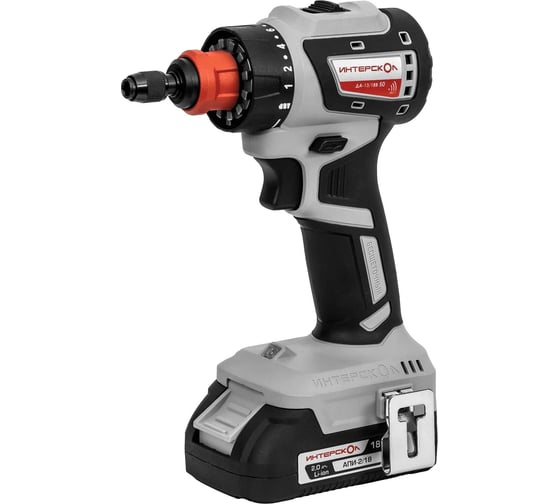 Бесщеточная аккумуляторная дрель-шуруповерт Интерскол ДА-13/18В 50 комби АПИ Li-ion, кейс, 2 аккум., 4 насадки 776.2.2.79, 18 В, 50 Нм, 2 А·ч детальное изображение - 2
