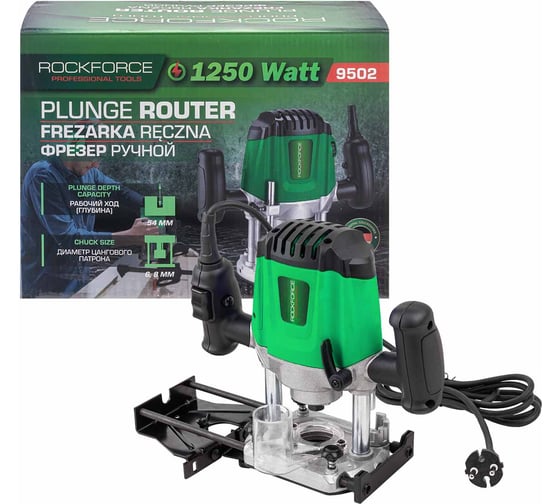 Фрезер ручной Rockforce, RF-9502(60753), 1250 Вт, Зеленый детальное изображение - 2